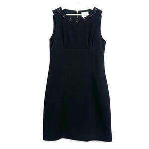 Kate Spade New York Floral Cluster Diana Black Sheath Dress Career Cocktail